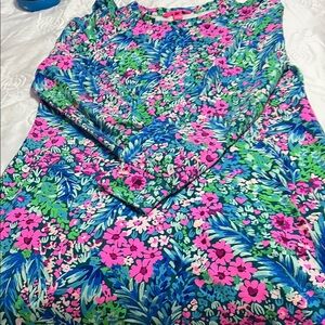 Lilly Pulitzer Vibrant Pink and Blue Floral Top